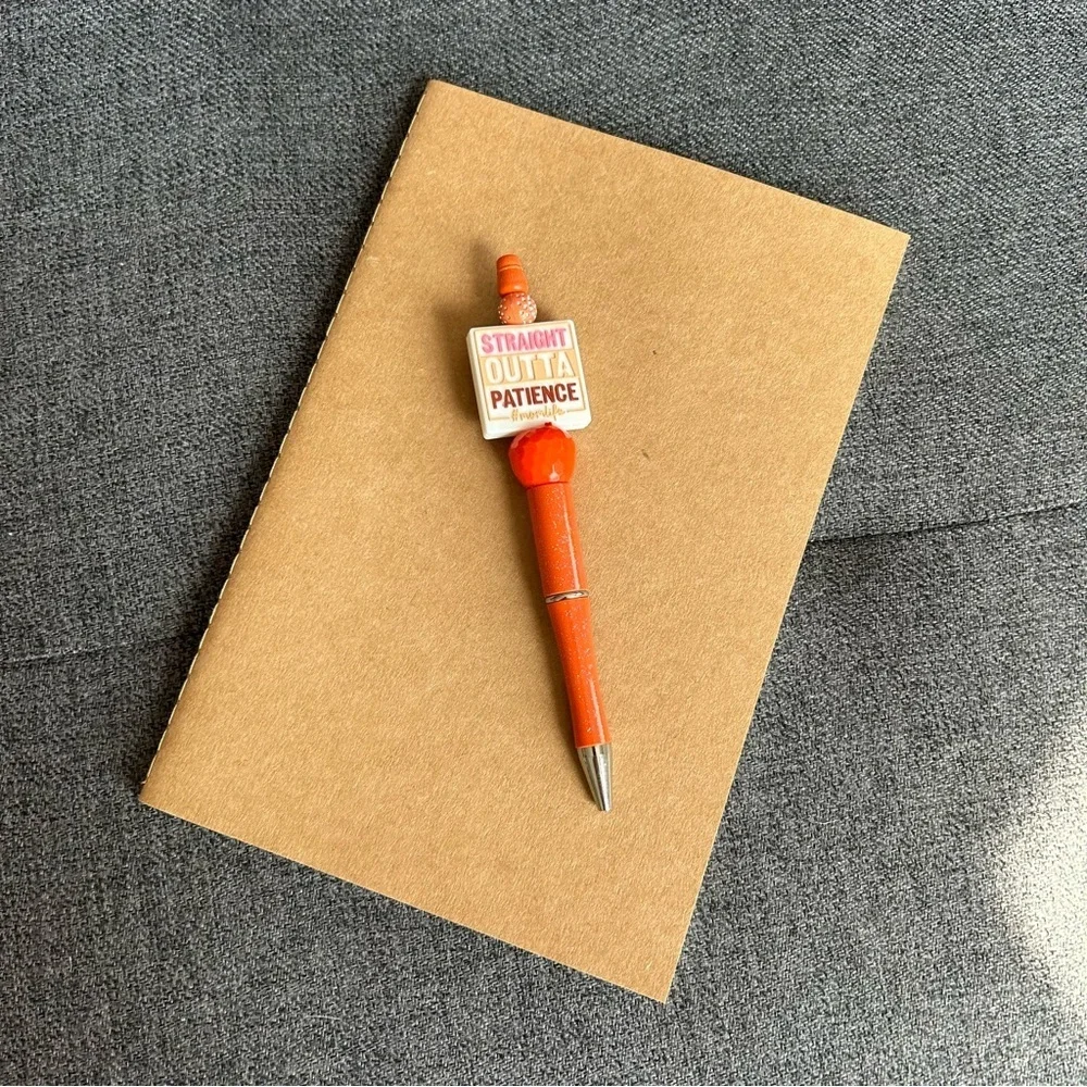 Handcrafted STRAIGHT OUTTA PATIENCE #momlife pen by @illuzion (ORANGE, CREAM)